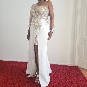 Sheath/Column Asymmetrical Cocktail Dress With Beading